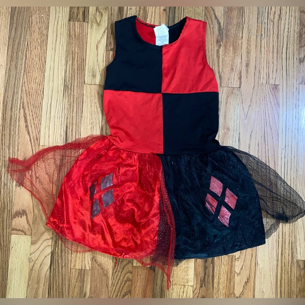Girls Harley Quinn Tutu Dress DC Comics Halloween Costume Large